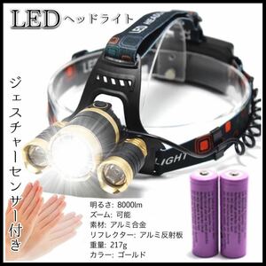 ヘッドライト LED ヘッドランプ ワークライト USB充電式 ヘッドバンドタイプ 高輝度 3灯 COB アウトドア 汎用 作業灯 BBQ 釣り キャンプ 頭