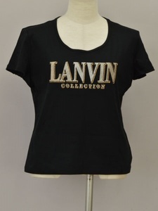 ランバン LANVIN COLLECTION 半袖 Tシャツ/カットソー 40サイズ ブラック レディース e_u F-S4223