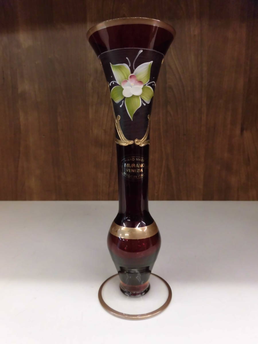 ブランド名 値下　イタリアン ヴェネチア 24K ムラノグラス 花瓶