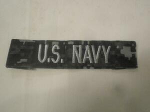 米軍US NAVY海軍NWU ブルーデジタル 迷彩 銀糸リボン パッチ0870