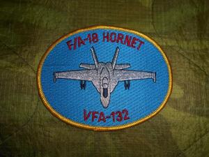米軍 第132戦闘攻撃飛行隊 ホーネット機種パッチ F/A-18 HORNET VFA-132 US NAVY海軍 ワッペン 1331