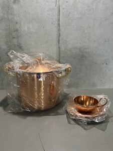 両手鍋 鈴木工業 銅製鍋 銅鍋 純銅製 純銅鍋 未使用保管品 調理器具