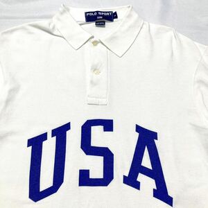 90s POLO SPORT Ralph Lauren USA製 90年代 ポロスポーツ ラルフローレン アメリカ製 ロゴ プリント ポロシャツ S 古着 OLD vintage
