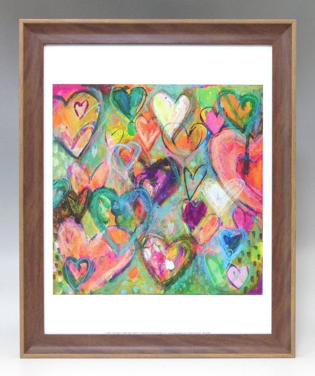 New☆Framed Art Poster★Painting☆Cami Boyett☆Flowers☆Heart☆Interior☆Colorful☆Wall Hanging☆Cafe☆Apparel☆504, Printed materials, Poster, others