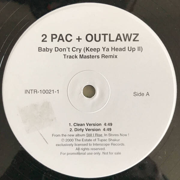 2Pac + Outlawz - Baby Don't Cry (Keep Ya Head Up II) (Track Masters Remix) (USオリジナル/プロモオンリー/Promo)