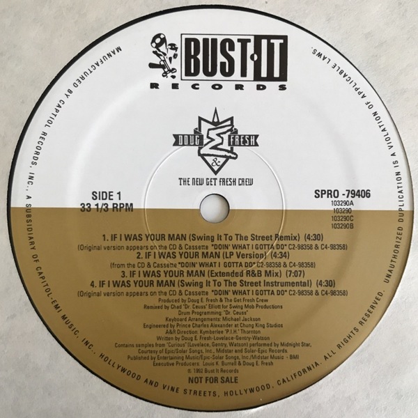 Doug E. Fresh & The New Get Fresh Crew - If I Was Your Man / Back In The Dayz (USオリジナル/プロモオンリー/Promo/ニュースクール)