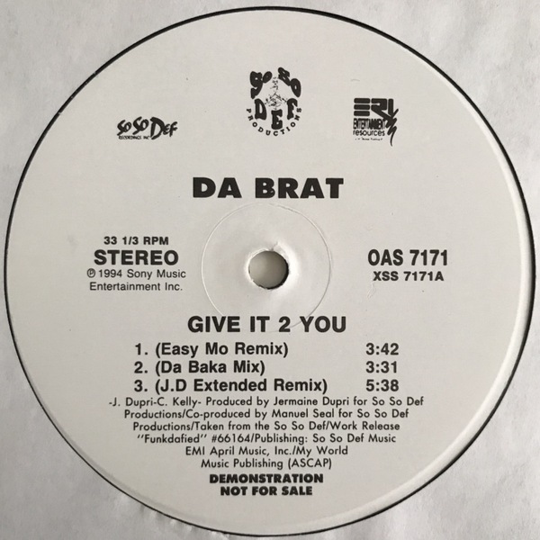 Da Brat - Give It 2 You (Remixes) (USオリジナル/プロモオンリー/Promo/ニュースクール)
