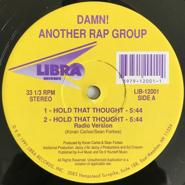 Damn! Another Rap Group - Hold That Thought (USオリジナル/アングラ)