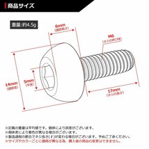 M6×17mm P1.0 64チタン合金 ブレーキディスク ローター ボルト ホンダ車用 HONDA 焼きチタンカラー 虹色 1個 JA065_画像2