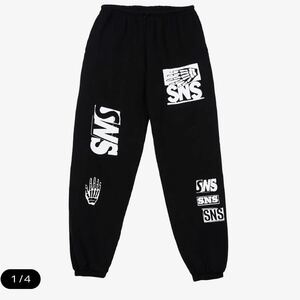 SNS Collage Sweatpants Black サイズ:L スウェットパンツ 黒