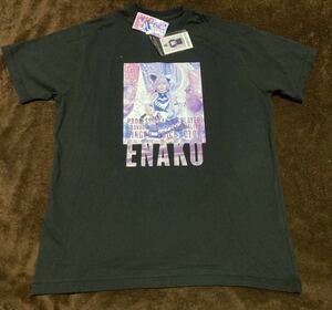 【4Lサイズ】新品 えなこ Tシャツ メンズ しまむら コラボ ポラロイド柄ステッカー付き コスプレイヤー エナコ ブラック c