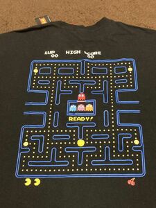 【Lサイズ】新品 パックマン tシャツ レトロ ゲーム ファミコン ナムコ 限定 tee PAC-MAN ドット 絵 ブラック