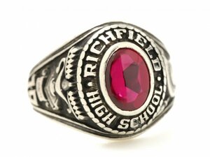 1971 год JOSTENS Vintage серебряный производства кольцо "college ring" рыцарь Rome солдат красный камень кольцо 