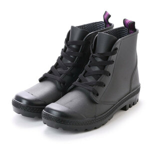 * 16042. black * 24.5cm rain shoes sneakers mail order lady's stylish rain sneakers rain sneakers flat shoes re