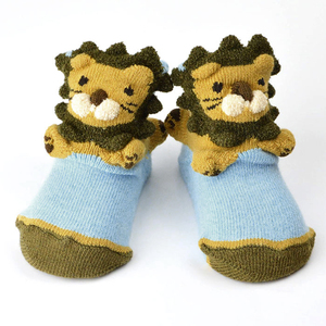 * лев голубой * XS(9-12cm) детские носки почтовый заказ носки еж еж .. лев ......resa- Panda ..P