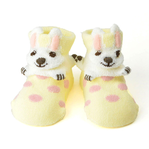 ☆ うさぎクリーム ☆ XS(9-12cm) ベビー 靴下 通販 ソックス はりねずみ ハリネズミ いぬ ライオン ひつじ うさぎ レッサーパンダ ぞう P