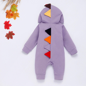 * purple * dinosaur rompers 70 rompers long sleeve mail order man girl autumn winter 90 centimeter 70 cm 80 dinosaur rompers pretty child clothes Halo wi