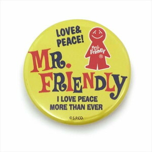 ☆イエロー ミスターフレンドリー Mr.Friendly バッジ ミスターフレンドリーカフェ カンバッジ キャンバスバッグ デコレーション ト