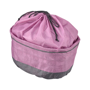 * K105FB. pink x gray bicycle front basket cover stylish wide large lovely pretty Kawai i flexible stretch .. tea li front basket cover self 