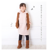 ☆ チャコール ☆ ワンピ110cm 子供服 おしゃれ ワンピース 通販 女 90 100 110cm 女子 スウェット パーカー キッズ 裏起毛 冬 かわいい_画像7