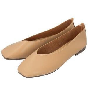 * Brown * 24.5cm(39Eur) pumps pain . not mail order .... low heel lady's flat shoes office shoes black V cut 