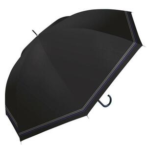 ☆ ラインボーダーブラック 長傘 メンズ 通販 70cm 日傘 雨傘 ワンタッチ ジャンプ式 グラスファイバー 晴雨兼用傘 雨晴兼用傘 メンズ傘