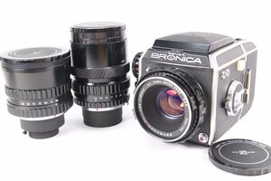 ZENZA BRONICA ゼンザブロニカ EC 中判 フィルムカメラ + NIKKOR-P F4 200mm + O・C F2.8 50mm + ZENZANON MC F2.8 80mmズ 38553-Y