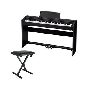 カシオ 電子ピアノ デジタルピアノ CASIO Privia PX-770 BK スタンド・ペダル一体型 Dicon Audio SB-001 X型キーボードベンチ付きセット