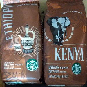 スターバックスSTARBUCKSコーヒー豆 ケニア、エチオピア