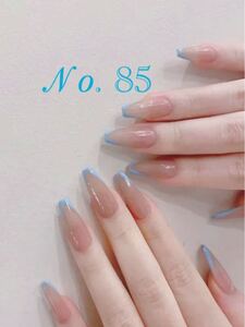 ネイル ネイルチップ サマーネイル 囲みネイル ブルー クリア ロング ギャル 韓国 24枚