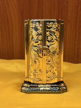仏像 厨子入り 銅製 金メッキ 摩利支天 高さ10.5cm_画像1
