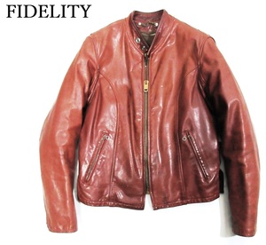 重厚！ FIDELITY フィデリティ 裏ボアライナー付き シングルレザーライダースジャケット 本革 メンズ ブルゾン