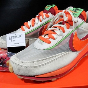 レア！ 使用頻度少！ サカイ × ナイキ × クロット Sacai NIKE CLOTトリプルネーム LDワッフル オレンジ ブレイズ DH1347-100 スニーカーの画像1