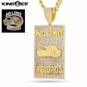 【ワンサイズ】King Ice × No Limit Records キングアイス ドッグタグモチーフ ネックレス ゴールド 98 Dynasty Dog Tag Necklace 男性