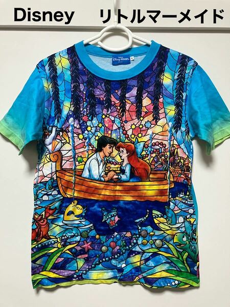 ディズニー　Disney Tシャツ　リトルマーメイド　半袖　メンズ　レディース　半袖Tシャツ 総柄