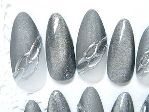 Y* prompt decision [ skinny oval ] mirror line * cat's-eye * artificial nails *385