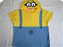 ★古着 DESPICABLE ME 怪盗グルーの月泥棒 ミニオン 半袖パーカーＴシャツ M~L 身幅ワイドシルエット レディース 女性用 コスプレ 仮装★_画像1