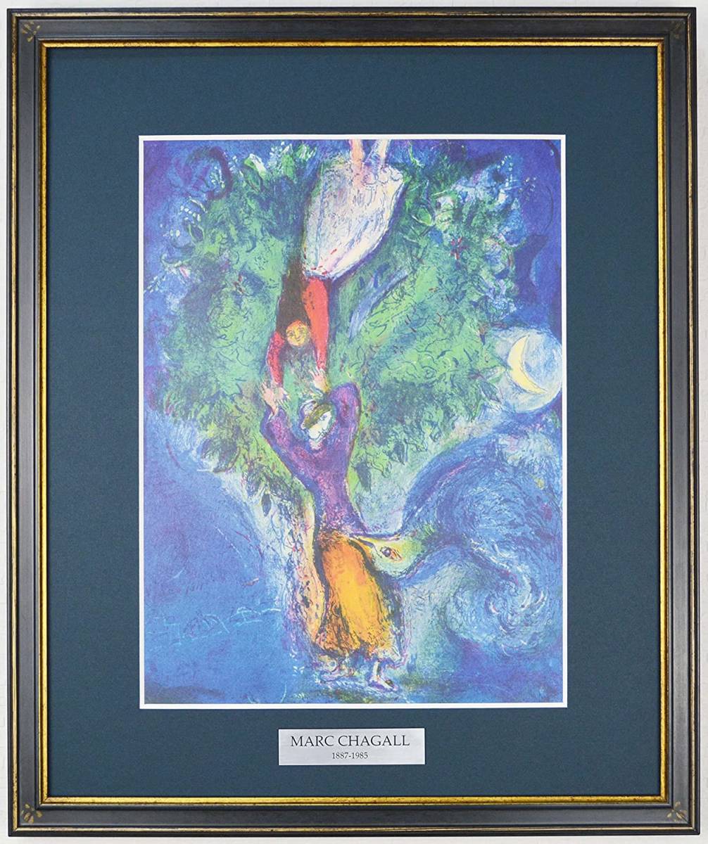 Schwer zu findendes Gemälde von Marc Chagall, gerahmt, luxuriös, gerahmt, gemischte Medien, gerahmt, Namensschild, Kunstbild, Wandbehang, Innenbereich, 455 x 380 mm, Kunstwerk, Malerei, Andere