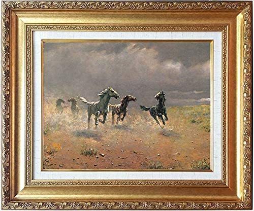 Difficile d'obtenir Albaud World Masterpiece Collection Wilderness of Gunma Horse Painting Horse Good Luck Luxury Interior Luxury Framed Painting Masterpiece Art Painting Art New, ouvrages d'art, peinture, autres