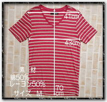 ★HAMNETT ハムネット　VネックボーダーTシャツ★_画像2