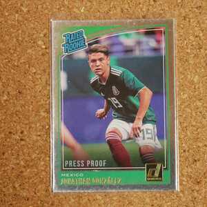 panini donruss soccer Jonathan Gonzalez パニーニドンラスサッカー ホナタンゴンザレス メキシコ rookie ルーキー RC press proof silver