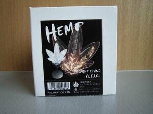hemp tea light stand leaf clear 