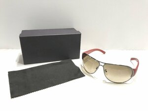 ■【YS-1】状態良好 ■ プラダ PRADA ■ サングラス アイウエア ■ ブラウン系 × レッド系 ■ 元箱 メガネ拭き付き 【同梱可能商品】■D