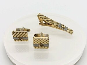 #[YS-1] Christian * Dior Christian Dior # tiepin & cuffs set # gold group Germany made [ including in a package possibility commodity ]K#