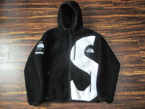 supreme THE NORTH FACE S logo hooded Fleece jacket ブラック　Ｓサイズ　シュプリーム ザ ノースフェイス ボアジャケット