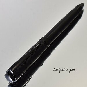 ◆● ボールペン 重厚感あるデザイン 高級 メタルボールペン ブラック×ブラック 0.7ｍｍ(青) 金属製 ツイスト式 新品 /M316-BK