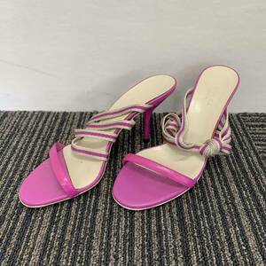 【K0729】GUCCI グッチ 22cm 表記35 ヒールサンダル 靴 紫 パープル レディース 女性用 ファッション