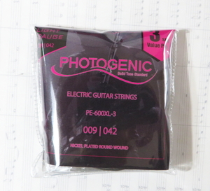 3セットパックPhotoGenic フォトジェニック エレキギター弦 PE-600XL-3