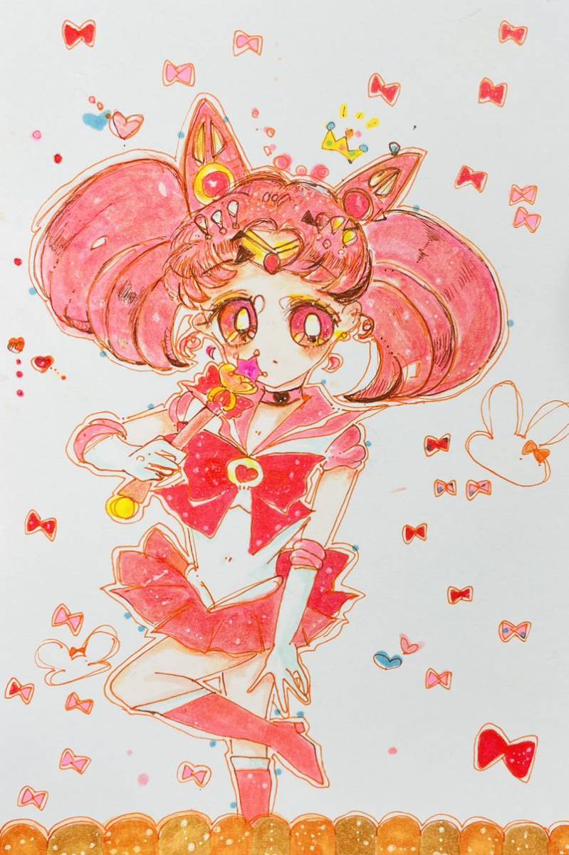 Sailor Chibi Moon Chibi-Usa♪ Illustration dessinée à la main Dernière !!, Des bandes dessinées, Produits d'anime, Illustration dessinée à la main