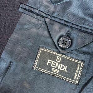 FENDI フェンディ メンズ ネイビー スーツ セットアップ 上下 52表記の画像3